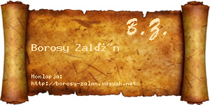 Borosy Zalán névjegykártya