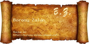 Borosy Zalán névjegykártya